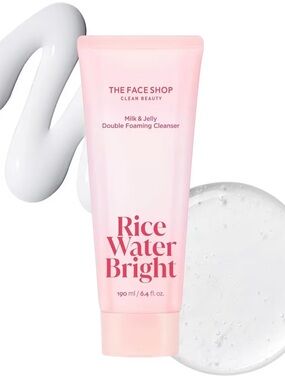 The Face Shop Rice Water Bright Milk & Jelly Double Cleanser - 6.4 Fl OZ NIB✨